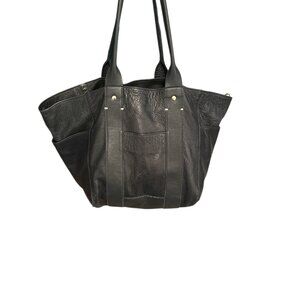 Clare V. Black Pebbled Leather Tote Bag • Rare Style